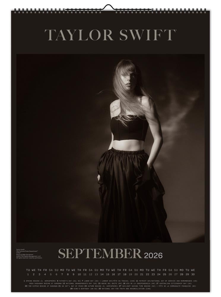 Taylor Swift OFFICIAL | 2026 11.7 x 16.5 Inch (Hanging) Monthly A3 Poster Wall Calendar, Kalender
