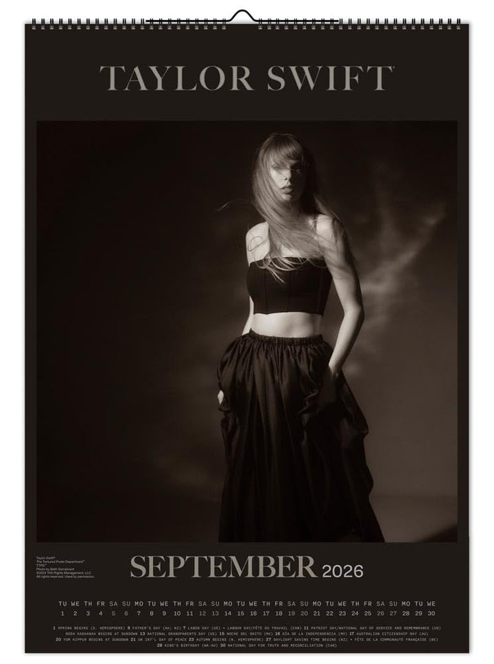 Taylor Swift OFFICIAL | 2026 11.7 x 16.5 Inch (Hanging) Monthly A3 Poster Wall Calendar, Kalender