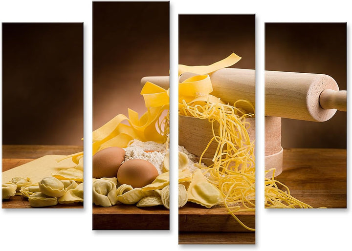 islandburner Bild auf Leinwand Traditionelle Italienische Hausgemachte Pasta Mit Zutaten Für Küche I