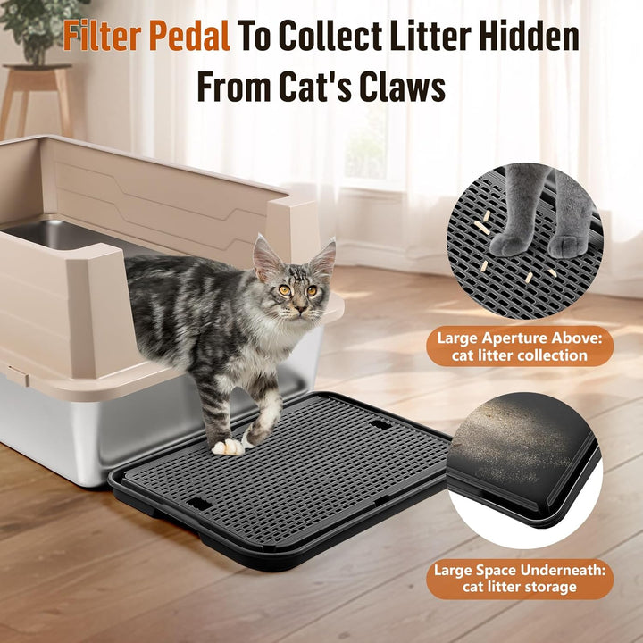 grosse Katzentoilette Rampe Matte, 42x30CM Katzentreppe, Katzenstreu Catcher für automatische selbst