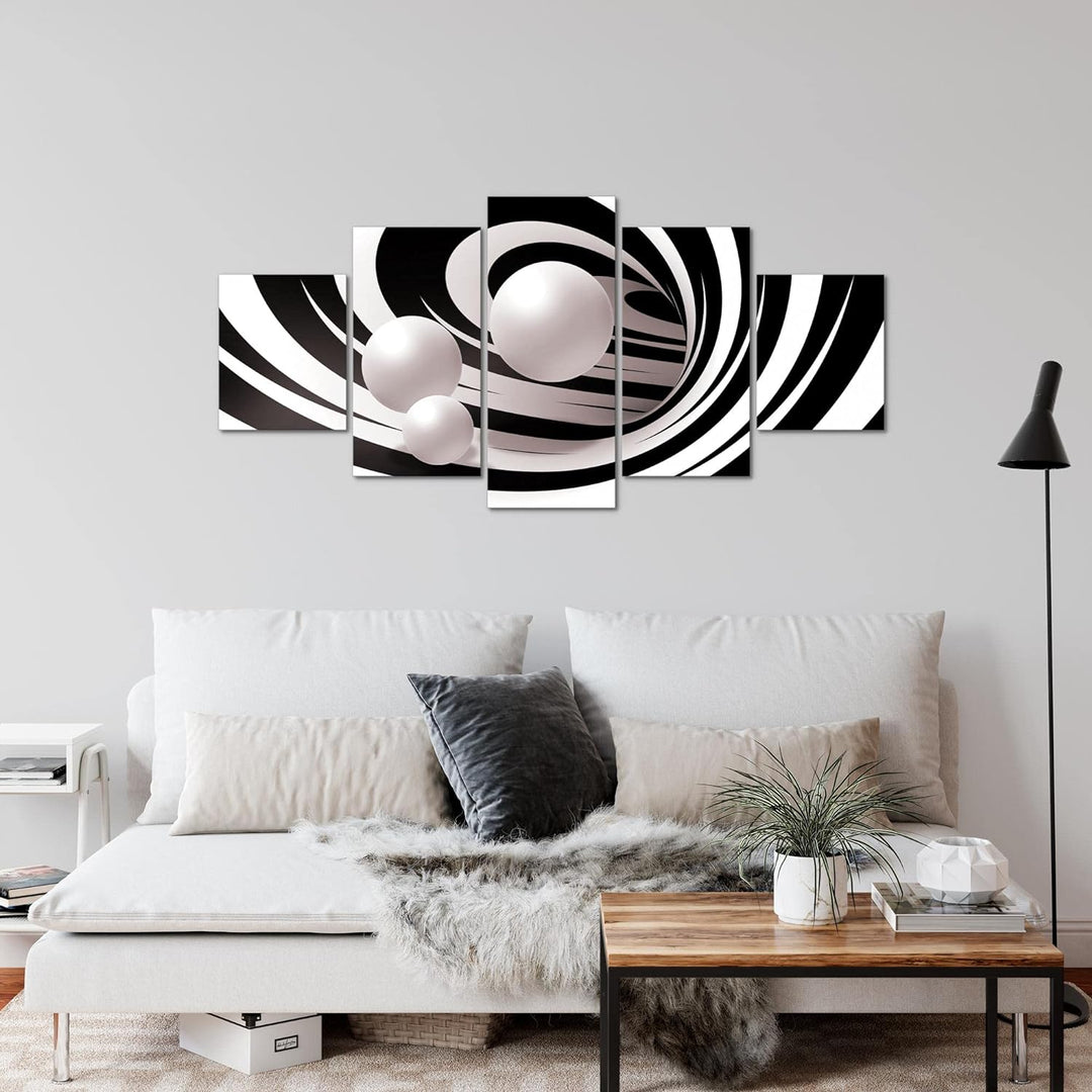 Runa Art Wandbilder Abstrakt 5 Teilig Bild auf Vlies Leinwand Deko Wohnzimmer Schlafzimmer Perlen Sc