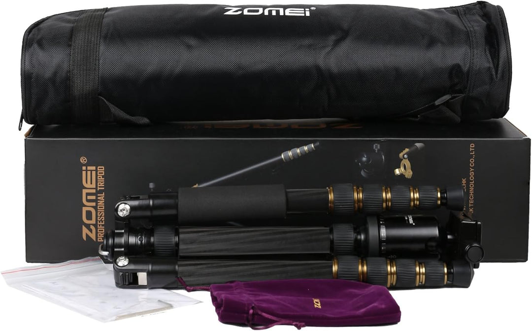 ZOMEI Z699C Kohlefaser Portable Stativ mit Kugelkopf Compact Travel für Canon, Sony, Nikon, Samsung,