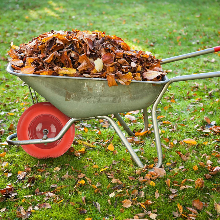 Relaxdays Schubkarrenrad PU 4.80 4.00-8, Vollgummireifen mit Stahlfelge, pannensicher, Schubkarrenre