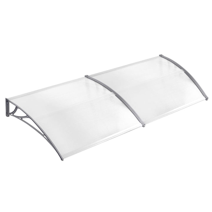 NAIZY 300 x 100cm Vordach für Haustür Pultbogenvordach Überdachung Haustür aus Polycarbonat und Alum