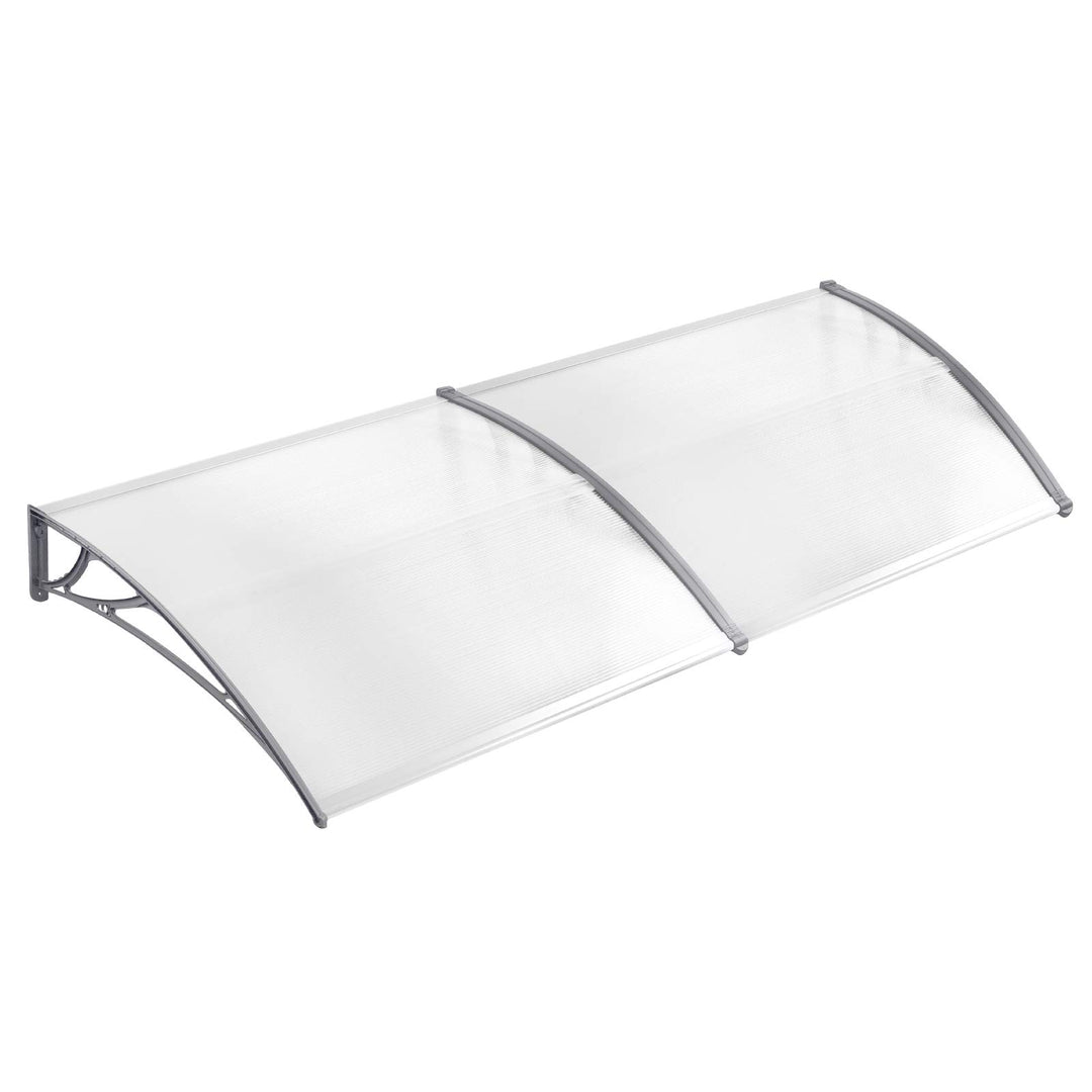 NAIZY 300 x 100cm Vordach für Haustür Pultbogenvordach Überdachung Haustür aus Polycarbonat und Alum