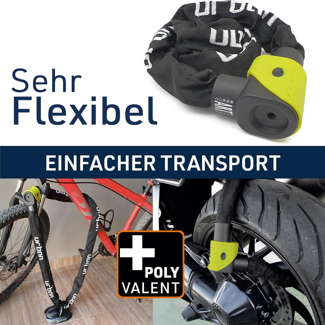 Urban Security 10K120 Motorradschloss Kettenschloss Motorrad Escooter Roller Schloss Motorrad Schlos