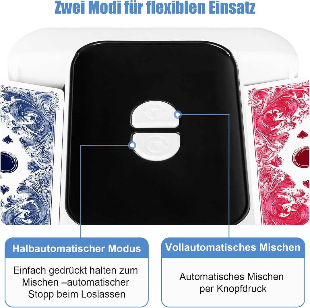 Kartenmischmaschine Elektrische - Automatisch & wiederaufladbar Kartenmischer geräuscharm, gleichmäs