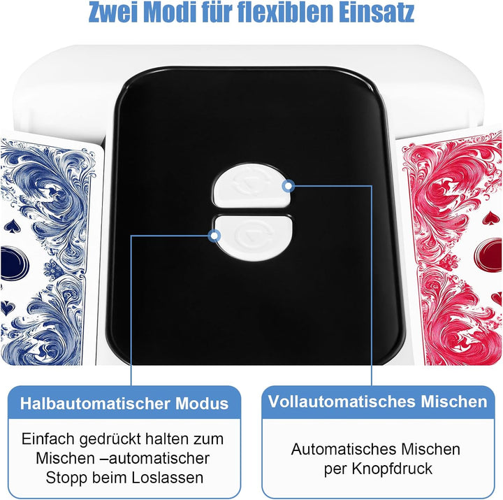 Kartenmischmaschine Elektrische - Automatisch & wiederaufladbar Kartenmischer geräuscharm, gleichmäs
