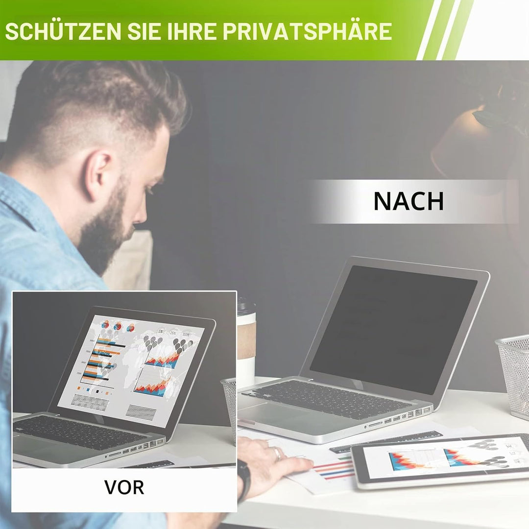 SOPPY Blickschutzfilter, 14 Zoll Laptop Blickschutzfolie, Laptop Screen Filter Datenschutz Bildschir