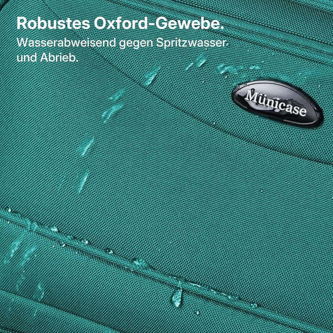 Stoffkoffer erweiterbar mit Frontfächern,15% Extra-Volumen, TSA-Schloss, 360° Doppelrollen & verdeck