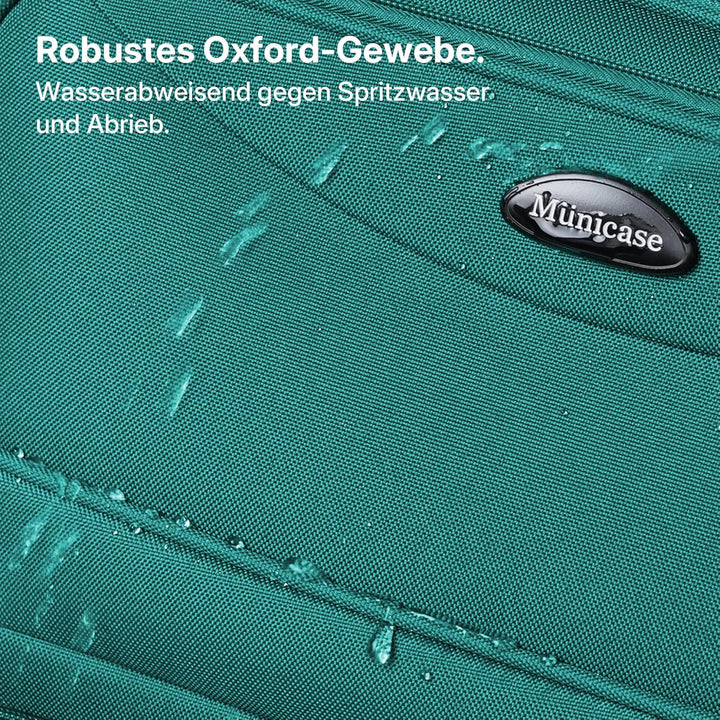 Stoffkoffer erweiterbar mit Frontfächern,15% Extra-Volumen, TSA-Schloss, 360° Doppelrollen & verdeck
