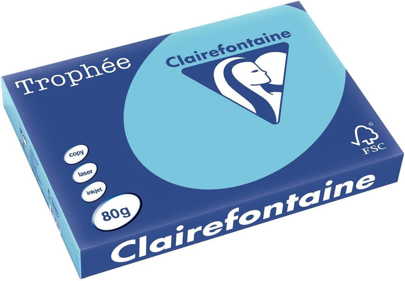 Clairefontaine 1889C - Ries Druckerpapier / Kopierpapier Trophee, intensive Farben, DIN A3, 80g, 500