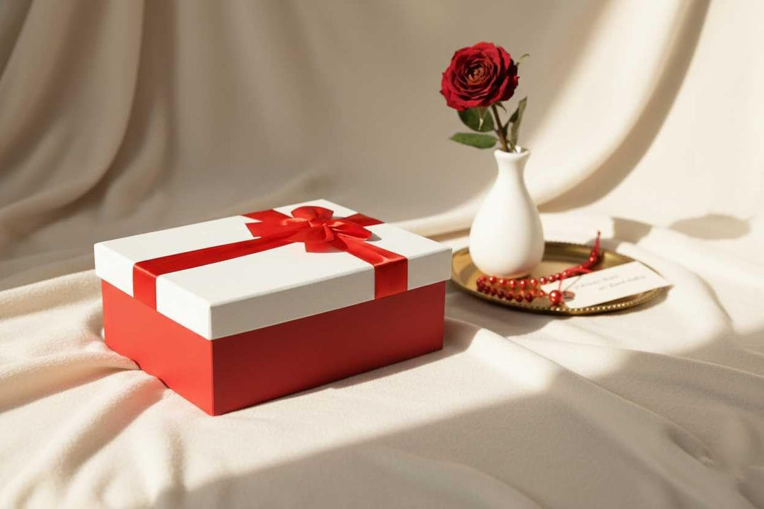 Emartbuy Set Mit 3 Starre Geschenkbox, Red Box Mit Sahne Deckel, Braunen Und Roten Schleife Rechteck