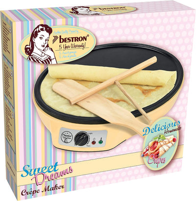 Bestron Crêpes Maker im Retro Design, für Crepes mit Ø 30 cm, inkl. Teigverteiler & Crêpes-Wender, m