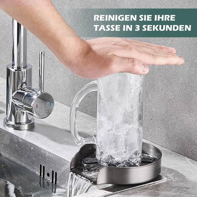 Dyna-Living Gläserspüler Edelstahl Automatische Glasspüler Waschbecken Tassenspüler Cup Washer Flasc