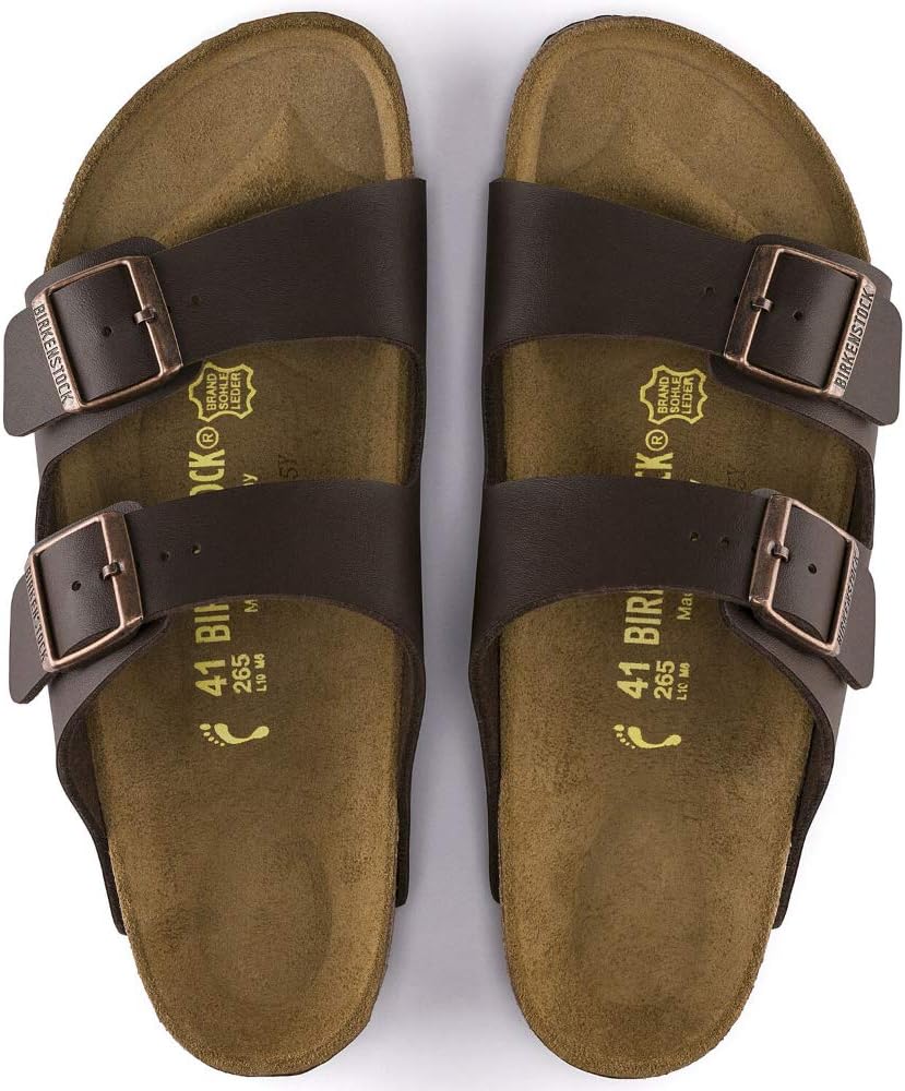 BIRKENSTOCK Unisex Arizona Birko-Flor Nubukleder Weit Pantoletten 39 EU Braun Dunkelbraun, 39 EU Bra