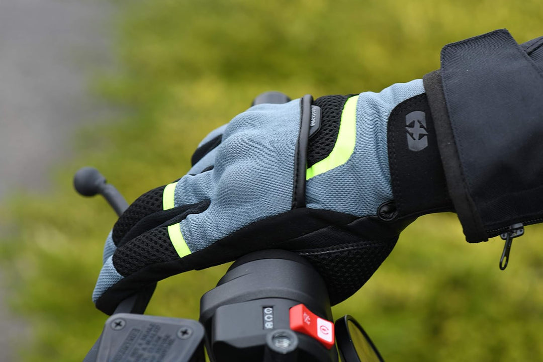 Oxford Motorradhandschuhe kurz Motorrad Handschuh Brisbane Air Sommer Handschuh grau/schwarz/gelb XL