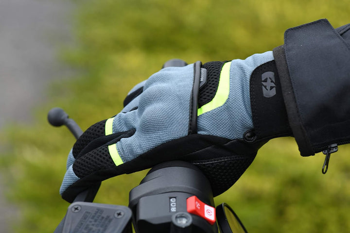 Oxford Motorradhandschuhe kurz Motorrad Handschuh Brisbane Air Sommer Handschuh grau/schwarz/gelb XX