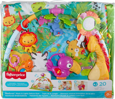 Fisher-Price GXC35 - Rainforest Erlebnisdecke mit Musik und Lichtern, Spieldecke mit Lichtern, Musik