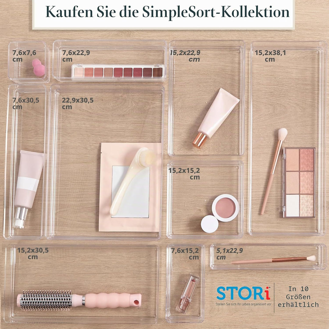 STORi Kosmetik- und Schreibtisch-Schubladen-Organizer, Kunststoff, transparent, 6 Stück 6 Piece, 6 P