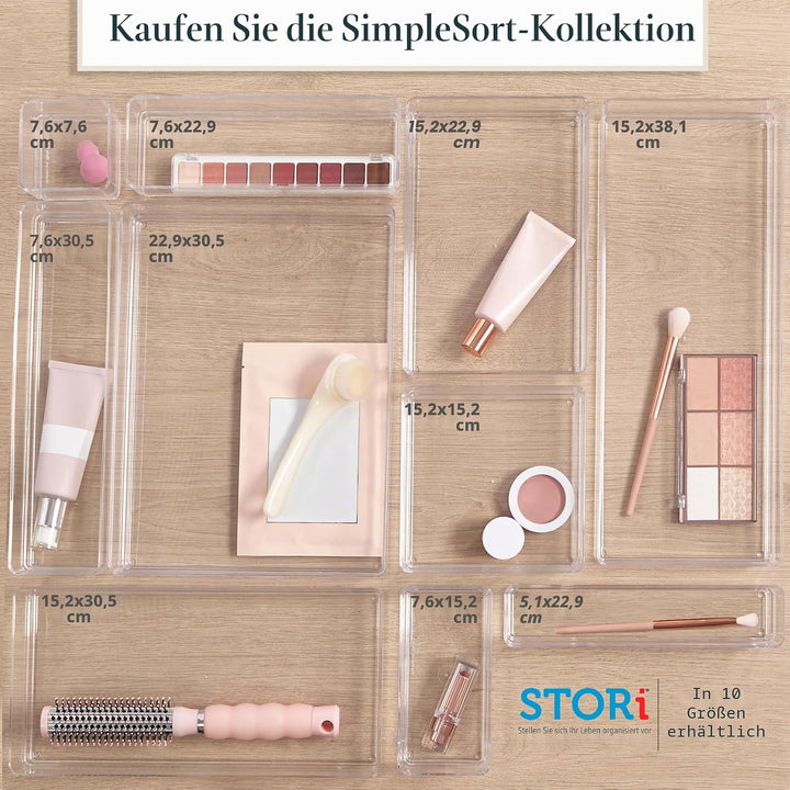 STORi Kosmetik- und Schreibtisch-Schubladen-Organizer, Kunststoff, transparent, 6 Stück 6 Piece, 6 P
