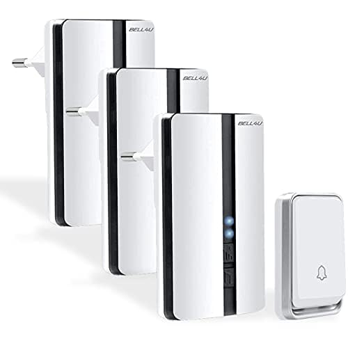 Funkklingel Set, batterielos, 1 Sender, 3 Empfänger | Keine Batterien erforderlich, 200 m Reichweite