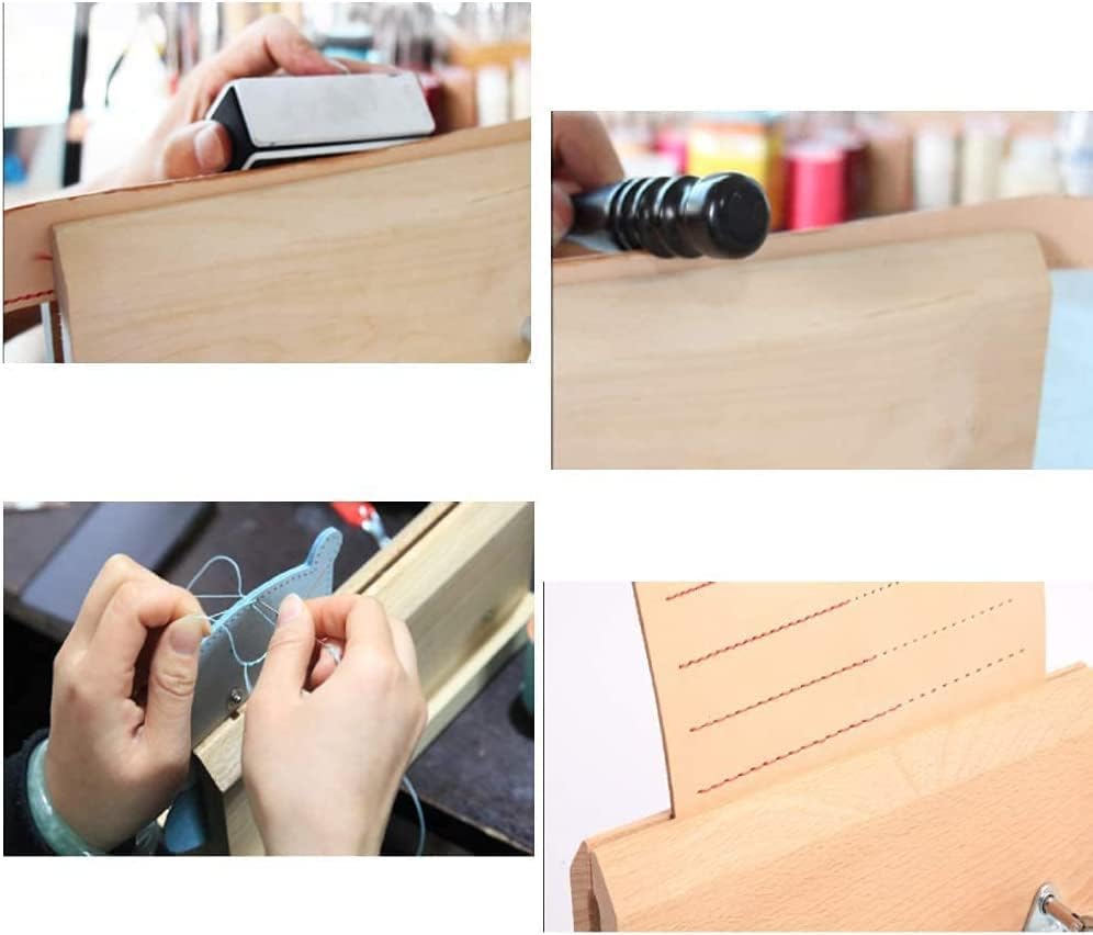 Leder Nähpferd Klemme, Lederhandwerk Handnähpferd Verbesserte Holz Tischklemme für Lederhandwerk Näh