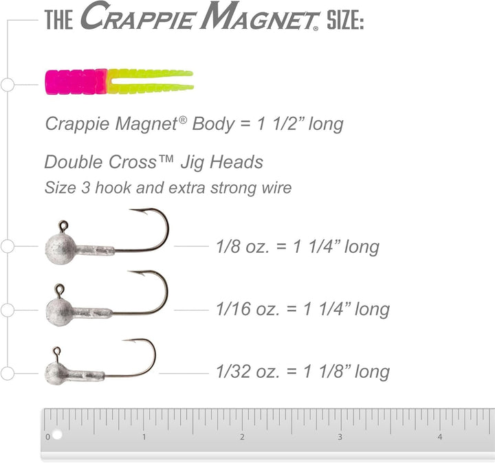 Crappie Magnet Double Cross Jigköpfe, 25 Stück 115 Count Mehrfarbig/Meereswellen (Ocean Tides), 115