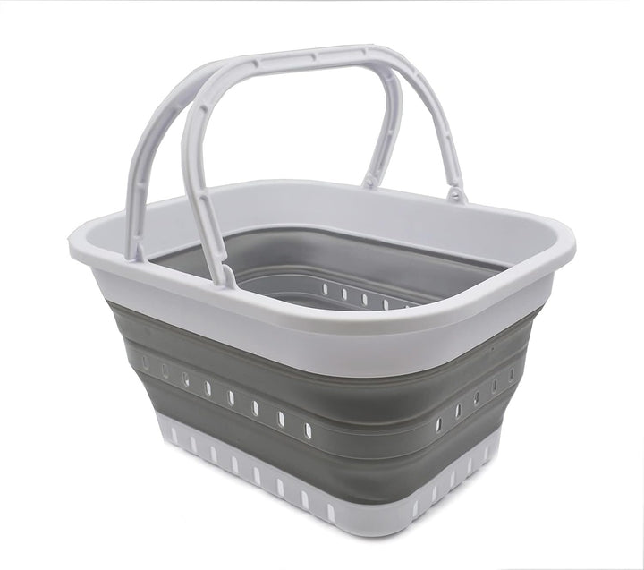 SAMMART 9.2L & 19L Faltbare Wanne mit Griff - Tragbarer Picknickkorb/Krater für den Aussenbereich -