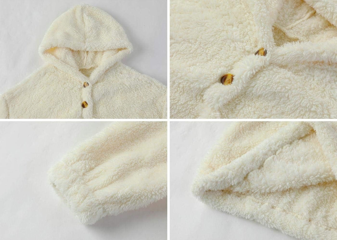 Imily Bela Kinder Mädchen Kapuzenpullover Fleece Hoodie Sherpa Sweatershirt Warm Teddy Pulli 13 Jahr