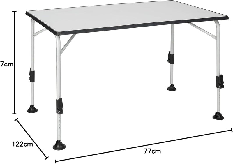 BERGER praktisch Ivalo 2 Campingtisch - Klapptisch höhenverstellbar 115x70cm Alu klappbar Camping Ti