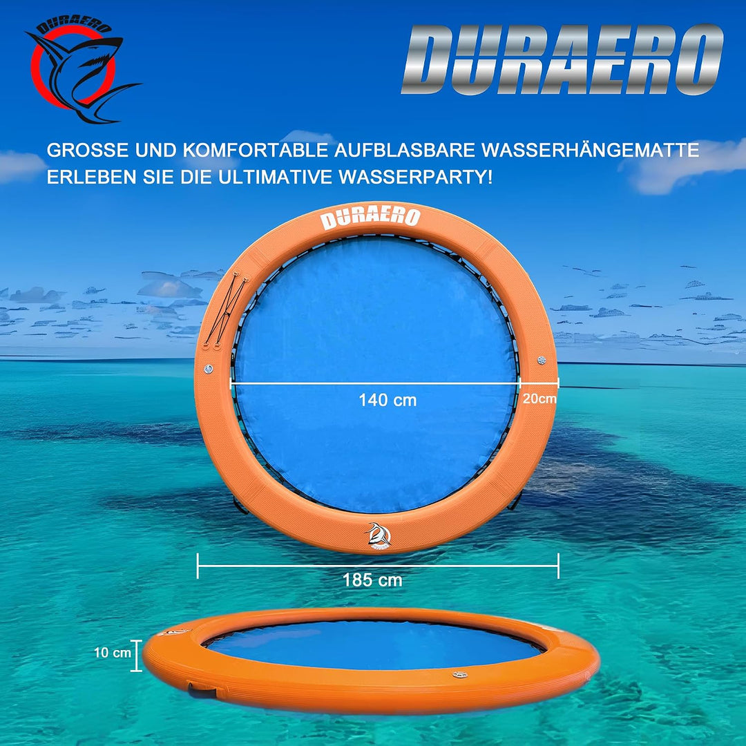 Aufblasbare Wasserhängematte, Rundes Schwimmdock, Schwimmring für See &amp; Pool, Grosses Familien-Insel