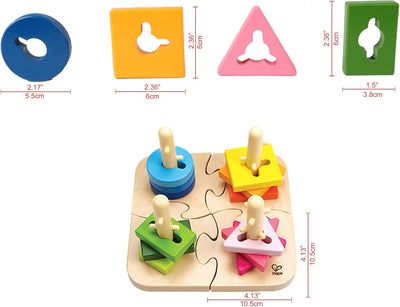 Hape Kreatives Steckpuzzle von Hape | Holz Stapelspiel Problemlösungspuzzle für Kleinkinder, Stapels