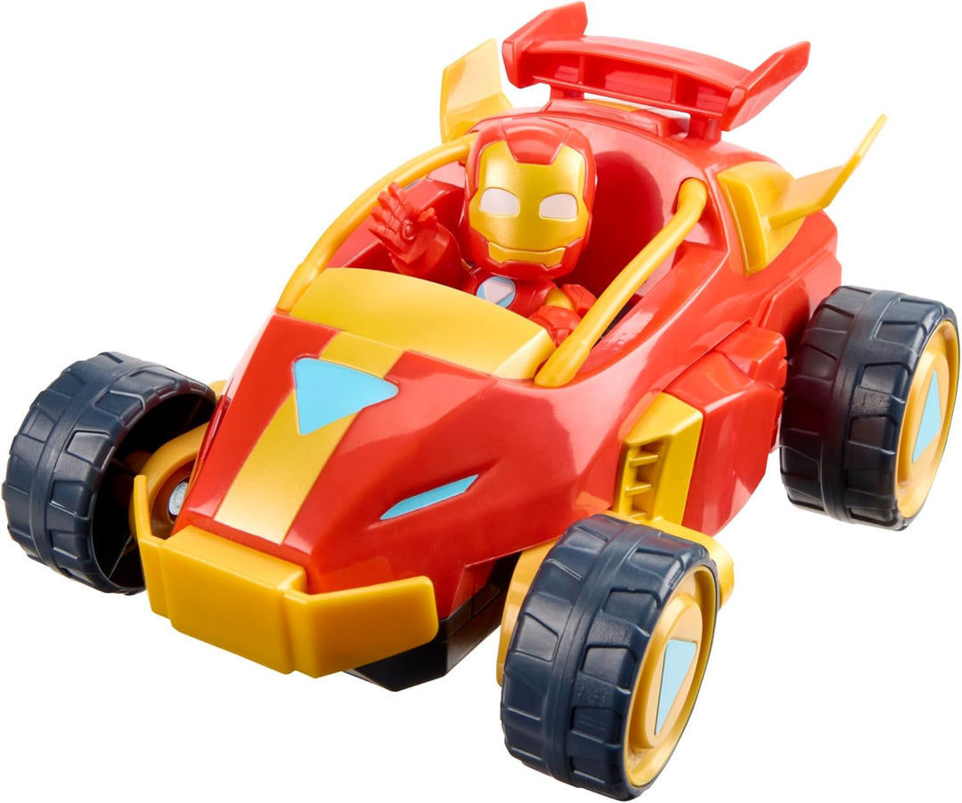 Marvel Iron Man and his Awesome Friends 2-In-1 Mech-Anzug & Fahrzeug, Action-Figur & Fahrzeug, Red,