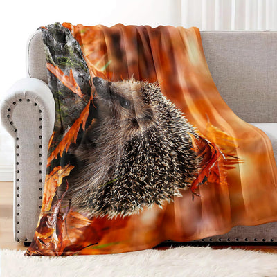 YISUMEI Tiermotiv Kuscheldecke Grauer Igel Weich Bequem Kunstfell Decke Kuscheldecken für Couch Bett
