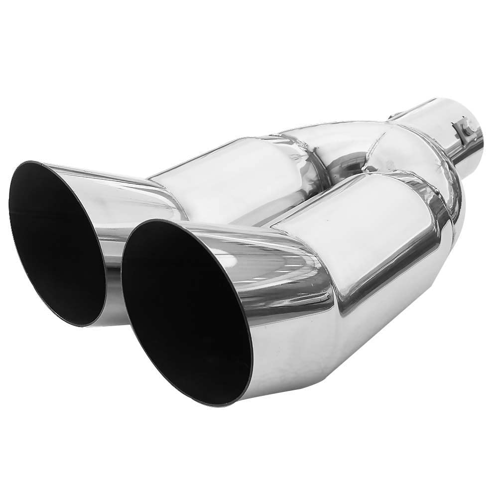 Auspuffblende Doppelrohr Endrohr Edelstahl Auto Endrohrblenden Auspuffendrohr Tuning Universell Scha