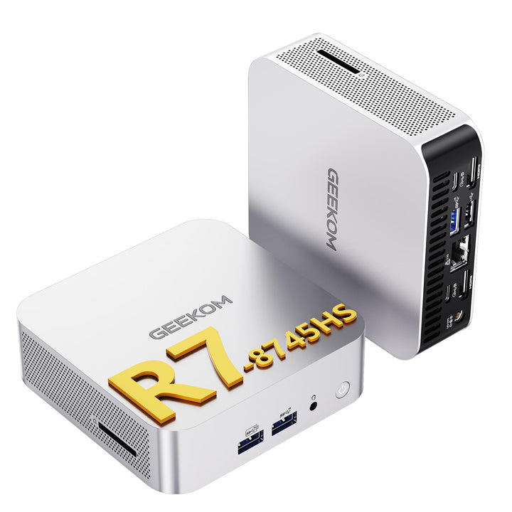GEEKOM A8 [Die besten Office Mini-PCs] Mini PC mit AMD Ryzen 7 8745HS(3-Jahren-Garantie), 16GB DDR5