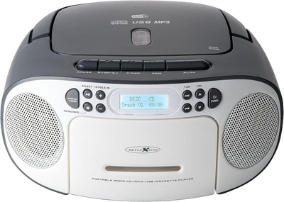 REFLEXION CD-Radio DAB+, DAB, UKW AUX, CD, DAB+, Kassette, UKW, USB Weiss, Grau, RCR2260DAB/GR mit D