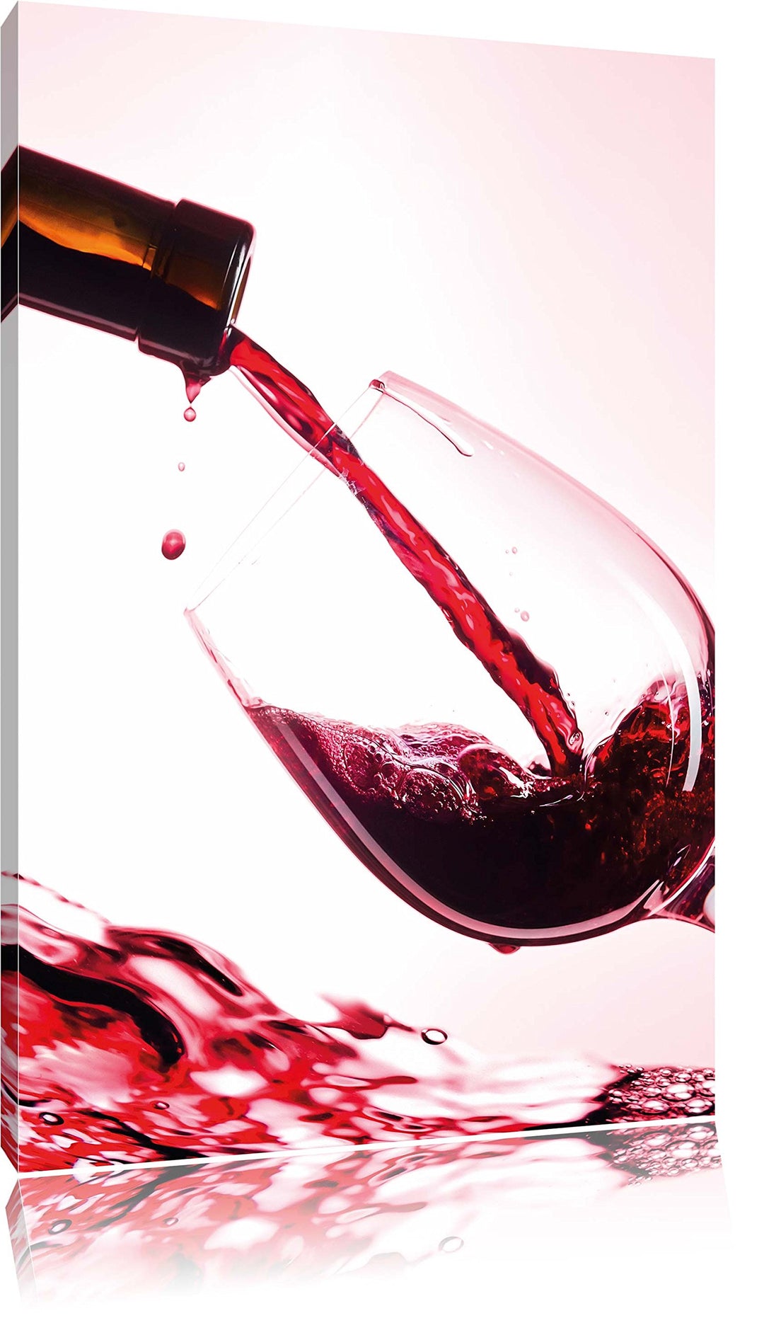 Pixxprint Wein, Format: 100x70 auf Leinwand, XXL riesige Bilder fertig gerahmt mit Keilrahmen, Kunst