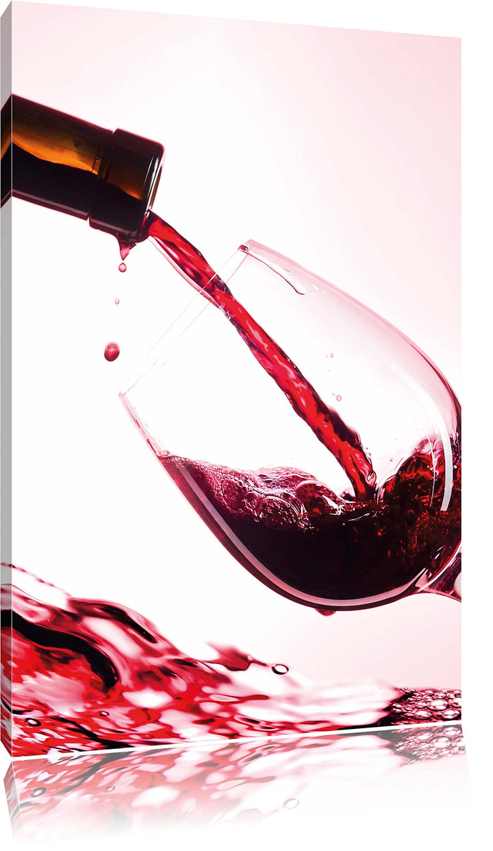 Pixxprint Wein, Format: 100x70 auf Leinwand, XXL riesige Bilder fertig gerahmt mit Keilrahmen, Kunst