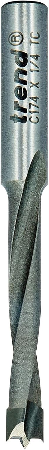 Trend CraftPro Dübelbohrer-Fräser, 1/4 Zoll Schaft, 5 mm Schnittdurchmesser & 35 mm Schnittlänge, Ha