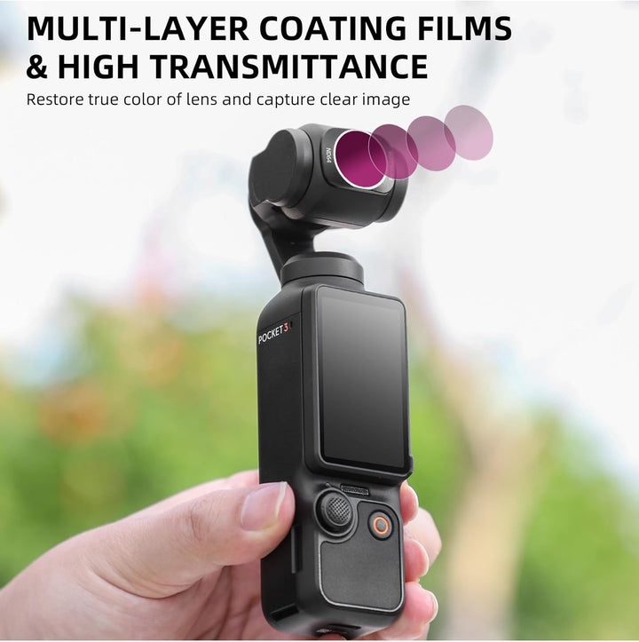 Filter-Set für DJI OSMO Pocket, 3 Neutraldichtefilter, UV-Polarisationsfilter, verstellbar, CPL+MCUV