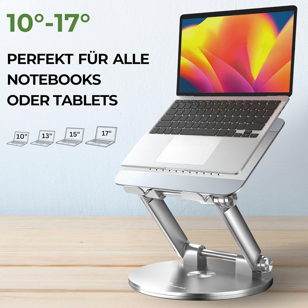 BEDUINS Laptop Ständer höhenverstellbar - Komfort per Knopfdruck, 360° drehbare Halterung - Vertical