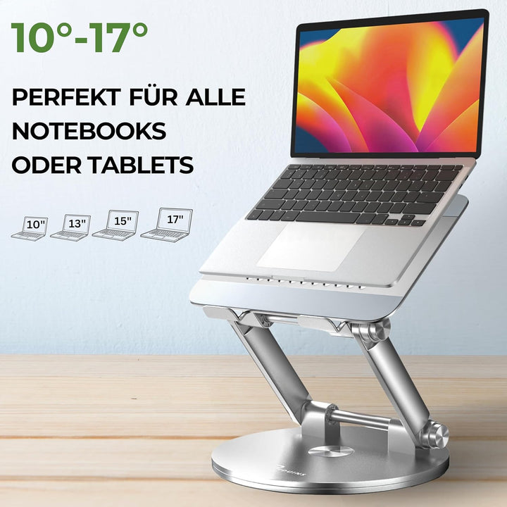 BEDUINS Laptop Ständer höhenverstellbar - Komfort per Knopfdruck, 360° drehbare Halterung - Vertical