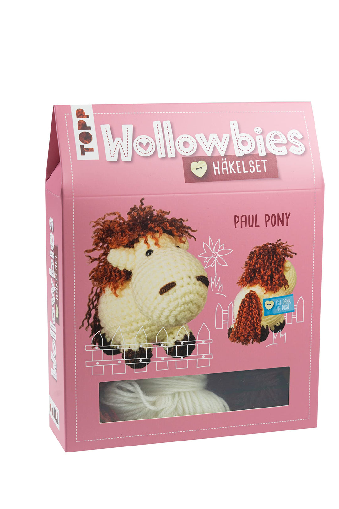 Wollowbies Häkelset Pony: Anleitung und Material für ein Pony zum Selber-Häkeln. Mit Holzknopf und S