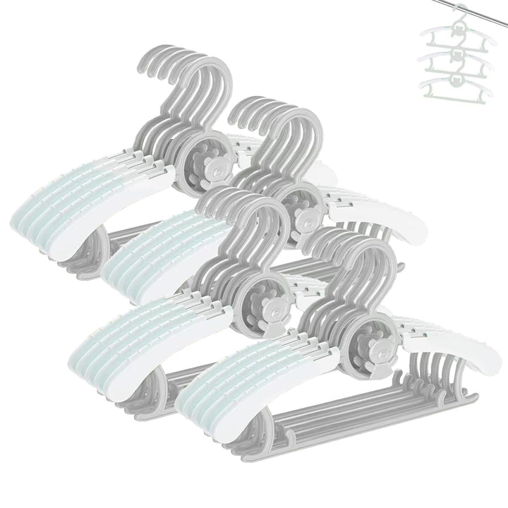HGYZE Babykleiderbügel Antirutsch 20 Stück, 29-37cm Ausziehbare Kinderkleiderbügel mit Hosenständer,