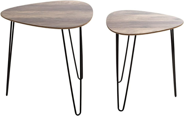 HAKU Möbel Beistelltisch 2er Set, schwarz-eiche,, Schwarz-eiche