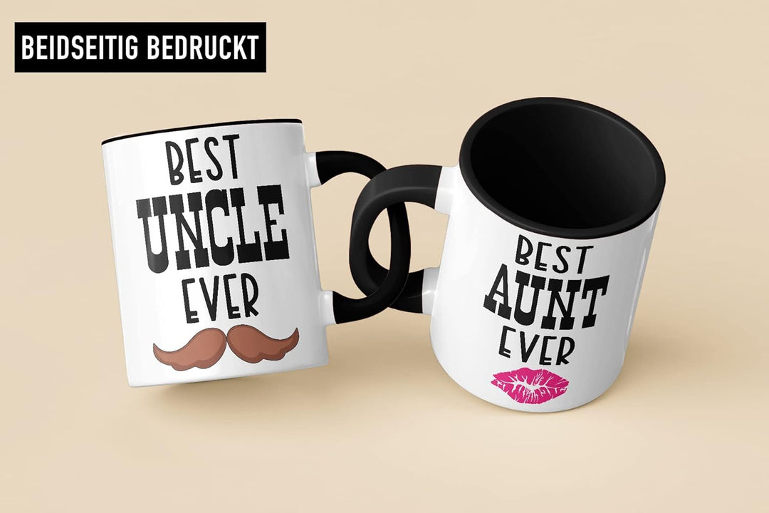 Trendation - Beste Onkel und Tante Geschenk Set Tassen Geschenkidee für Tante und Onkel Geburtstag W