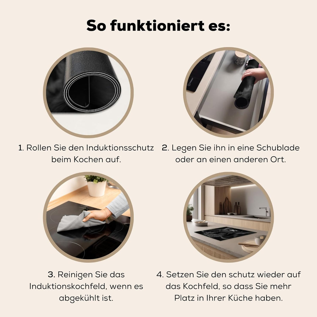 Herdabdeckplatte 59x52 cm Einteilig Induktionsmatte Küche Abdeckung Ceranfeld Herd Abdeckplatte Deko