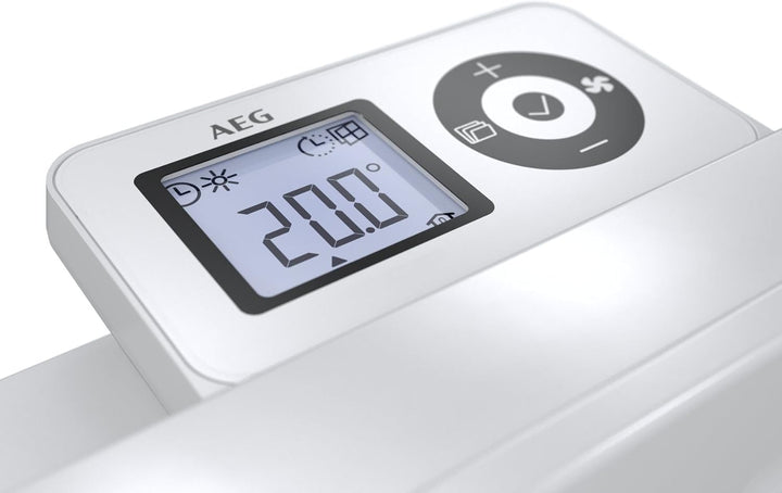 AEG Wandkonvektor WKL 1005, Elektroheizung energiesparend, 1000 W für ca. 12 m², LCD-Display, Wochen